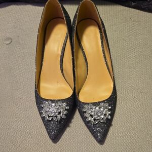 Badgley Mischka Heels with Silver Embellishments